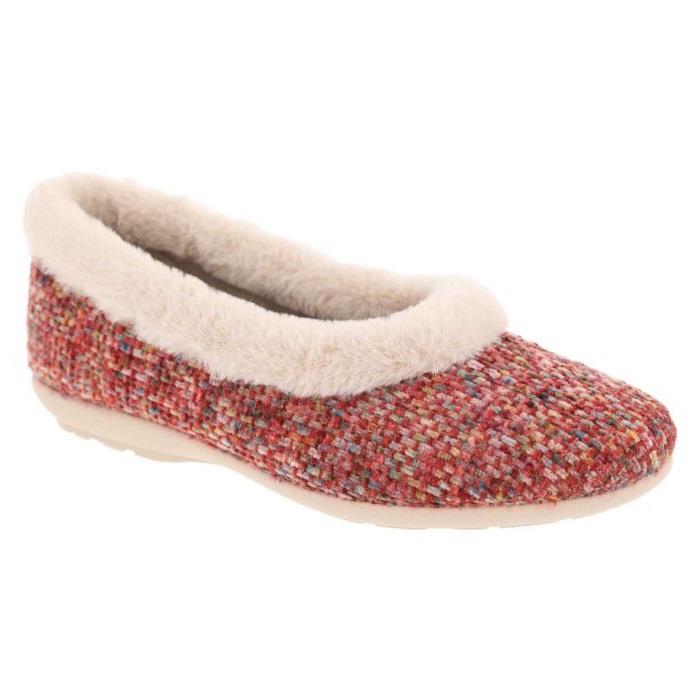 Women's Wide Fit DB Robyn Slippers in Rose Multi Textile - Image 1