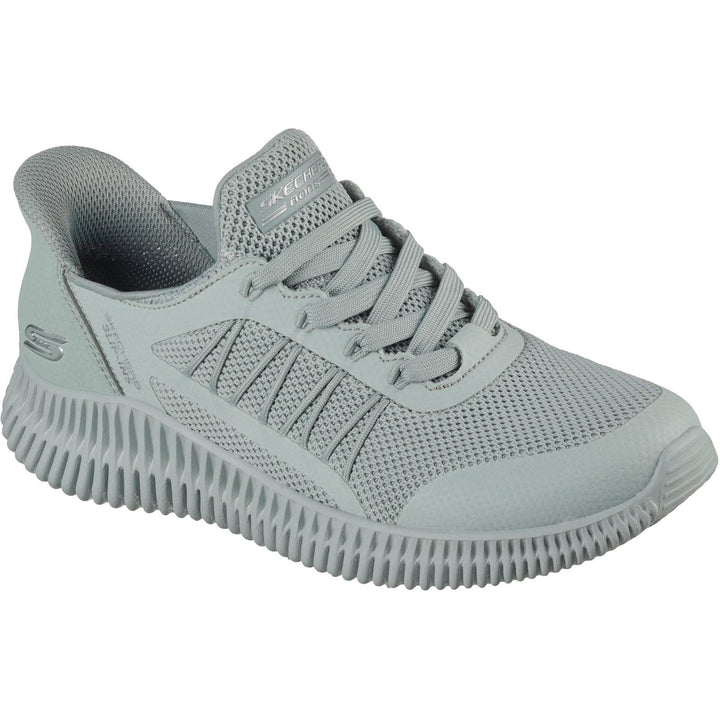 Women's Wide Fit Skechers 117413 Slip-ins Bobs Geo Lite Divine Pace Trainers in Sage - Image 1