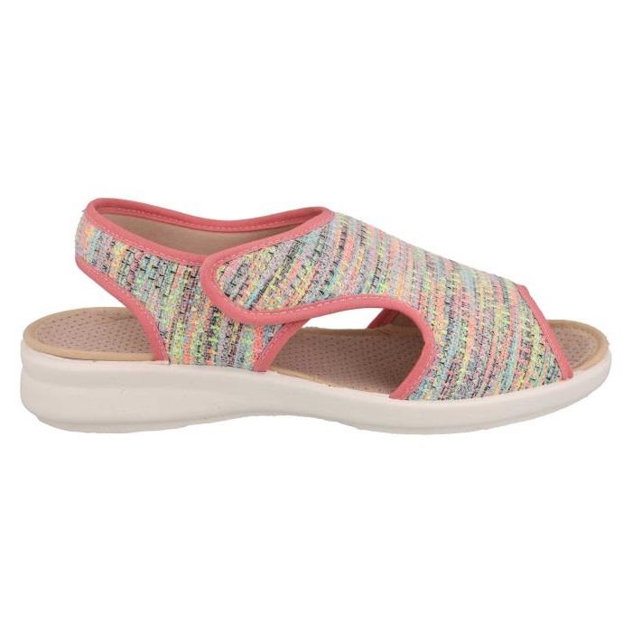 Women's Wide Fit DB Ragwort Sandals in Black Multi Stretch - Image 1