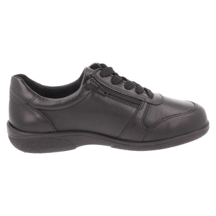 Women's Wide Fit DB Mollie Shoes in Black Leather - Image 3