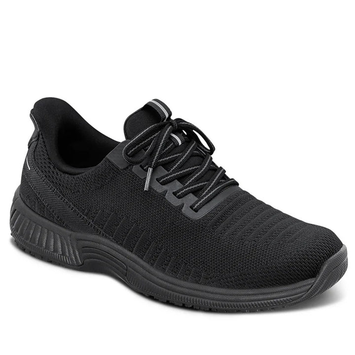 Women's Wide Fit Orthofeet 80016 Kita Hands-Free Trainers in Black - Image 1