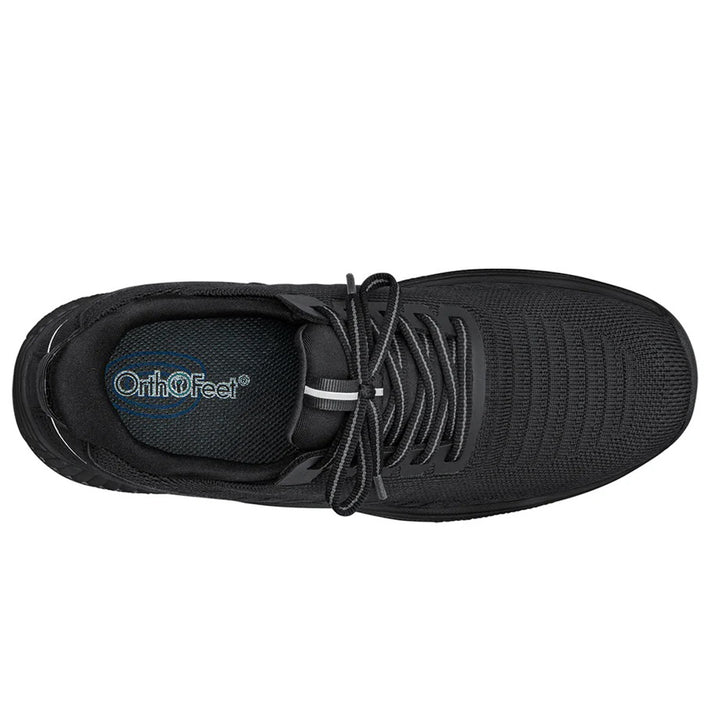 Women's Wide Fit Orthofeet 80016 Kita Hands-Free Trainers in Black - Image 1