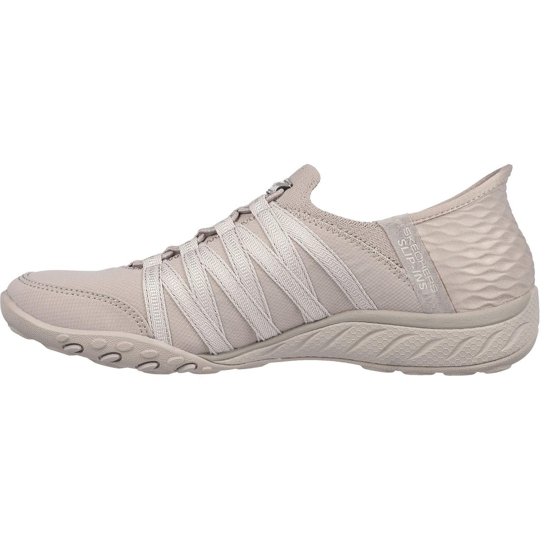 Women's Wide Fit Skechers 100593 Breathe Easy Roll Shoes in Black - Image 11