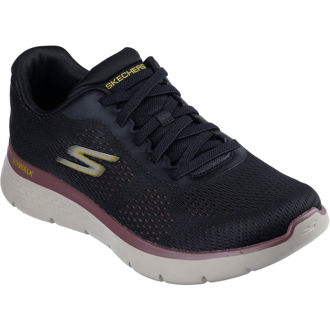 Men's Wide Fit Skechers 216479 Go Walk Flex Brennen Trainers in Black/Multi - Image 3
