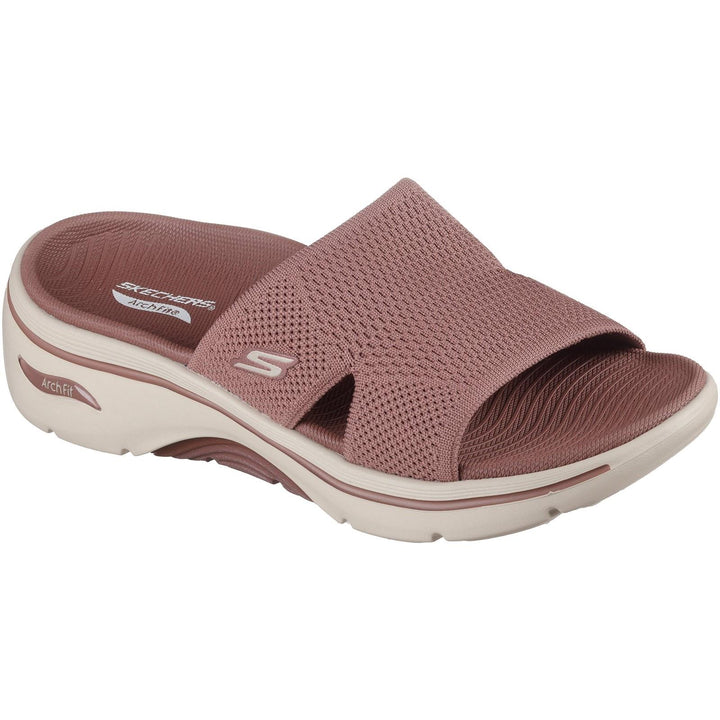 Women's Wide Fit Skechers 140865 Dakota Go Walk Arch Fit 2.0 Sandals in Brown - Image 1