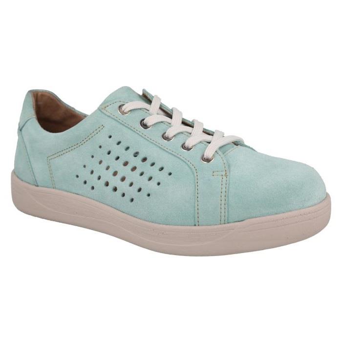 Women's Wide Fit DB Aleen Shoes in Sky Blue Suede - Image 12