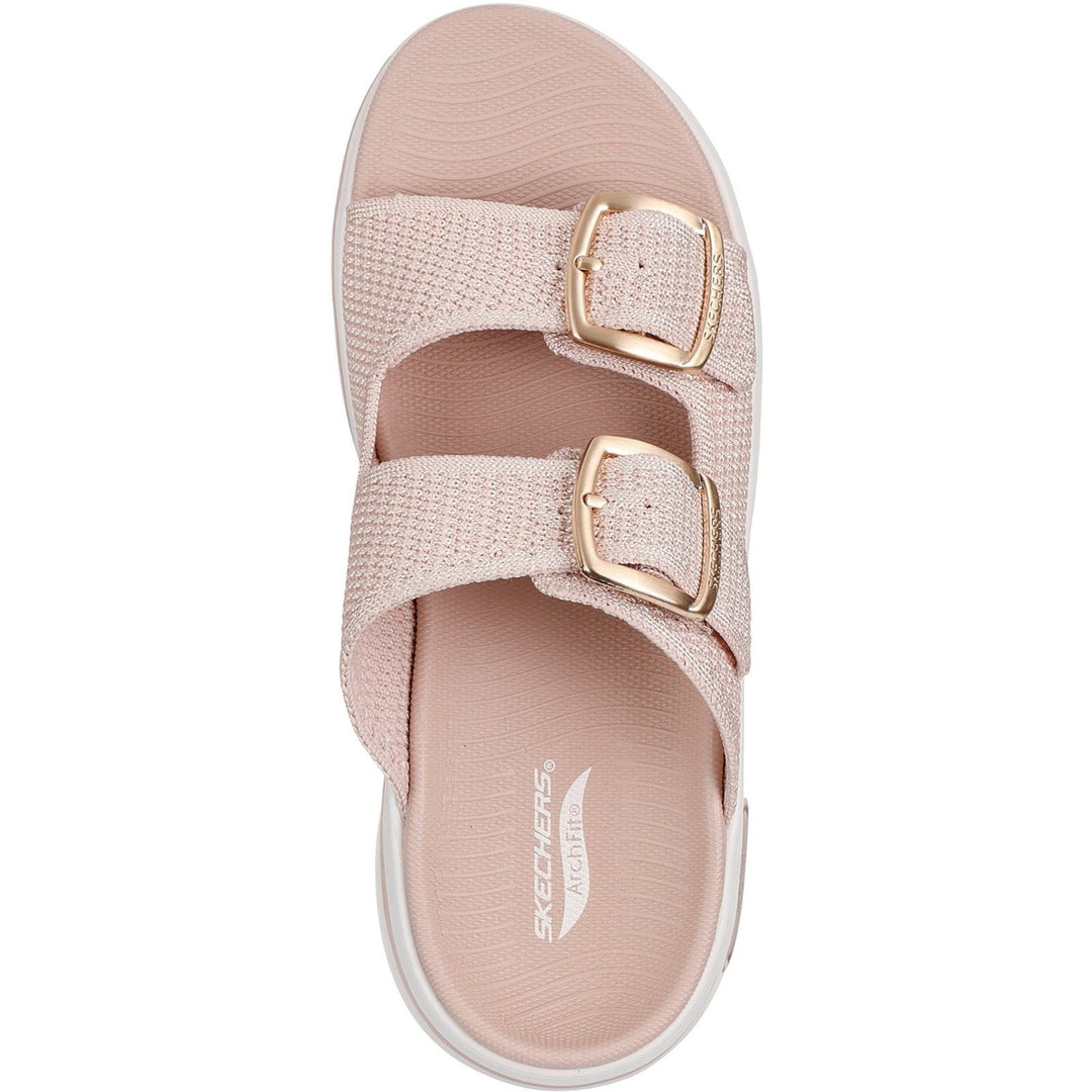 Women's Wide Fit Skechers Go Walk Arch Fit 2.0 Destined Sandals in Black - Image 10