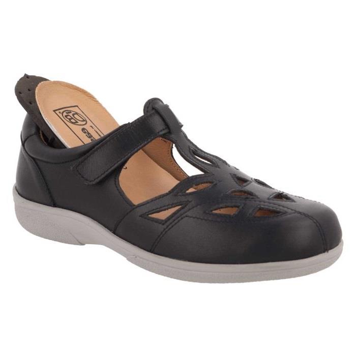 Women's Wide Fit DB Ayla Shoes in Navy Leather - Image 6