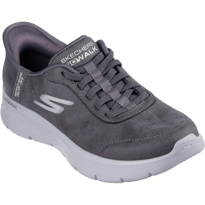 Women's Wide Fit Skechers 124837 Slip-ins Go Walk Flex Mali Trainers in Black - Image 1