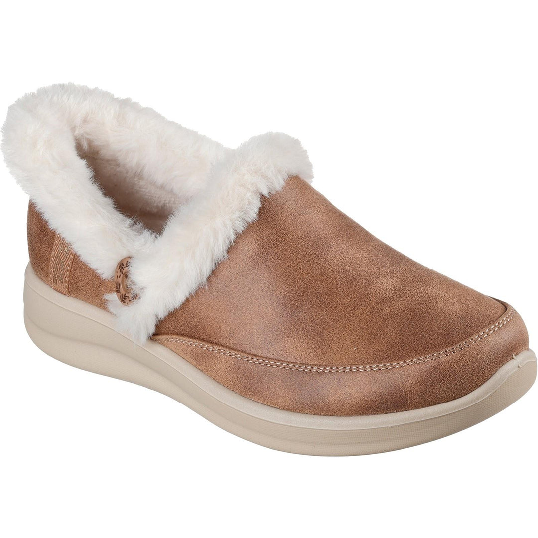 Women's Wide Fit Skechers 168114 Slip-ins Cozy Escape Slippers in Chestnut - Image 3