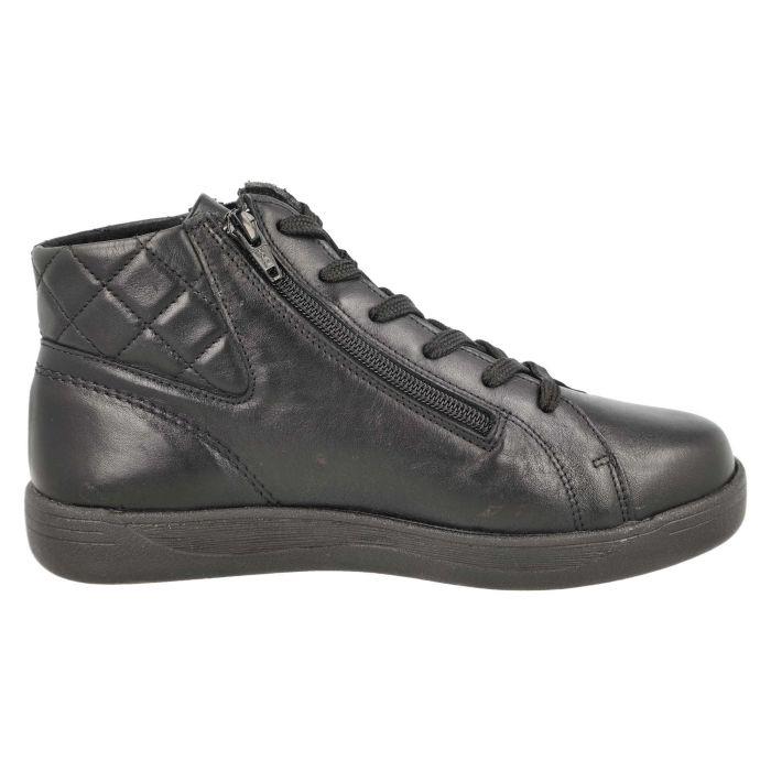 Women's Wide Fit DB Levisham Boots in Black Leather - Image 4