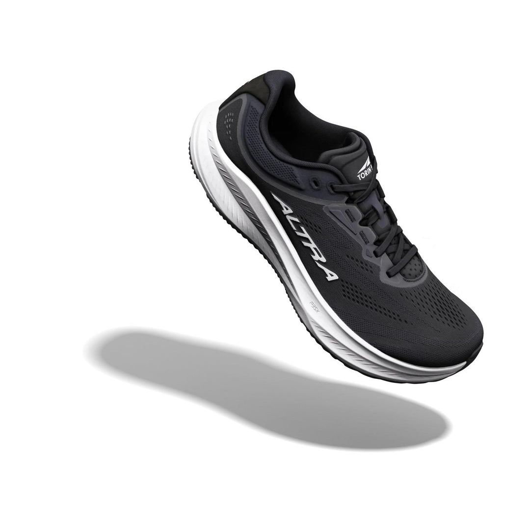 Men's Wide Fit Altra Torin 9 Trail Running Trainers in Black/White/Black - Image 6