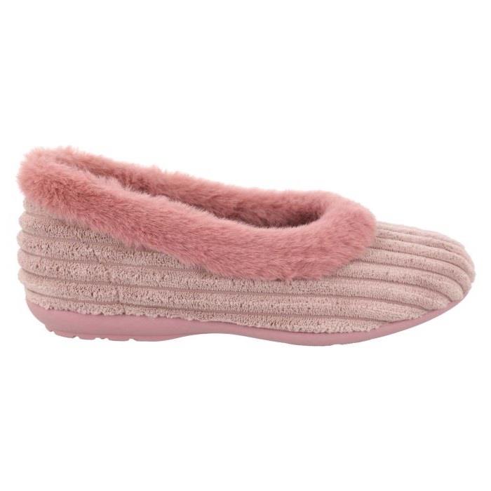 Women's Wide Fit DB Andrea Slippers in Pink Textile - Image 1