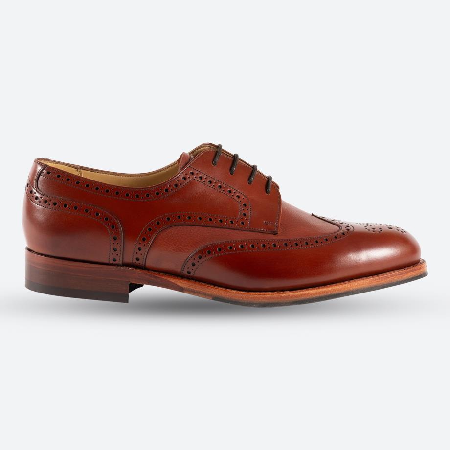 Mens Wide Fit Barker Athlone Redwood Calf Cervo Shoes in Brown - Image 1