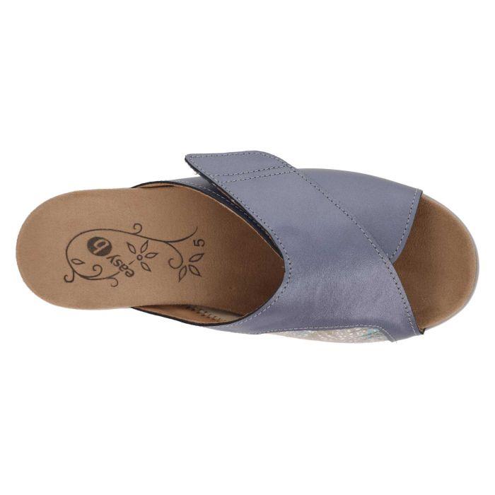 Women's Wide Fit DB Kiera Mule Sandals in Blue / Multi Stretch Leather - Image 1