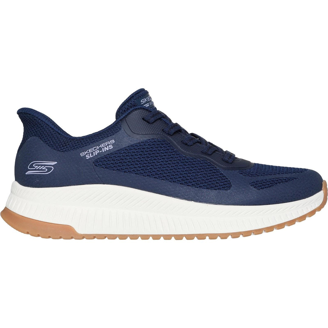 Women's Wide Fit Skechers 117624 Slip-ins Bobs Squad 4 Staple Look Trainers in Navy - Image 2