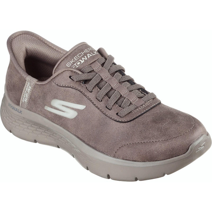 Women's Wide Fit Skechers 124837 Slip-ins Go Walk Flex Mali Trainers in Black - Image 1