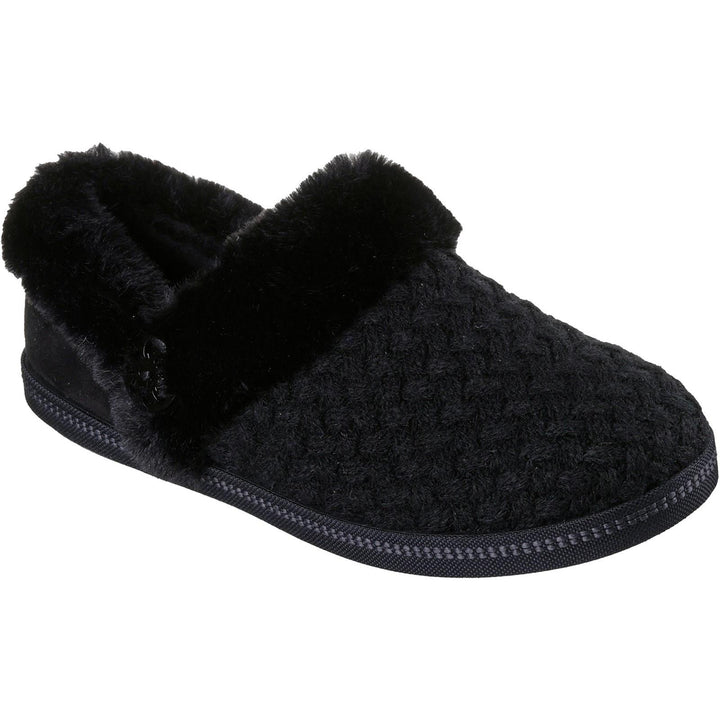 Women's Wide Fit Skechers 169041 Cozy Campfire Frosty Promise Slippers in Black - Image 1