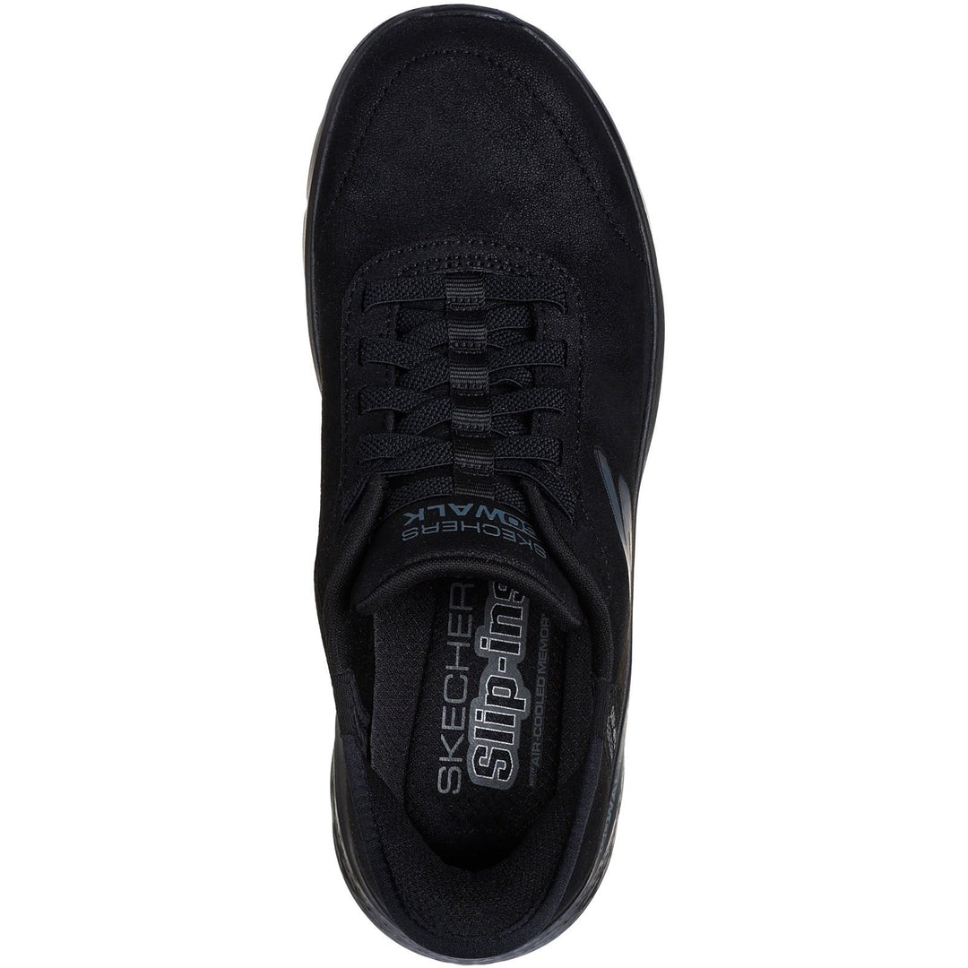 Women's Wide Fit Skechers 124837 Slip-ins Go Walk Flex Mali Trainers in Black - Image 5