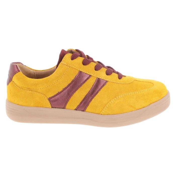 Women's Wide Fit DB Hannah Lace Up Trainers in Black Suede - Image 1
