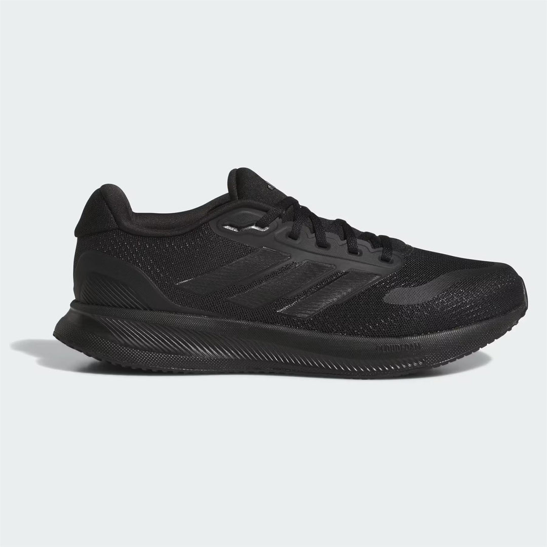 Men's Wide Fit Adidas Runfalcon 5 JH5184 Walking/Running Trainers in Black/Black - Image 2