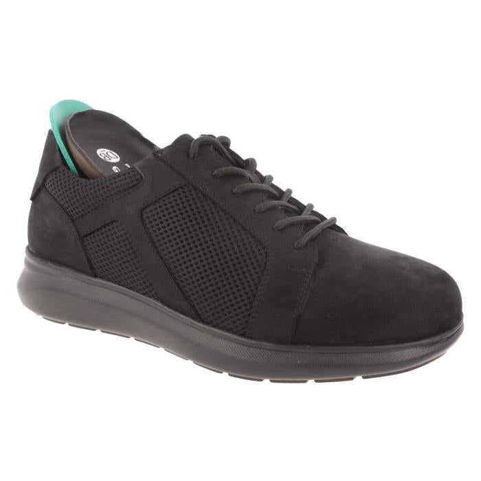 Men's Wide Fit DB Samuel Zip/Lace Up Trainers in Black Leather / Black Mesh - Image 5