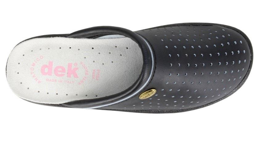 Womens Wide Fit DEK L706 Clogs in Black - Image 3
