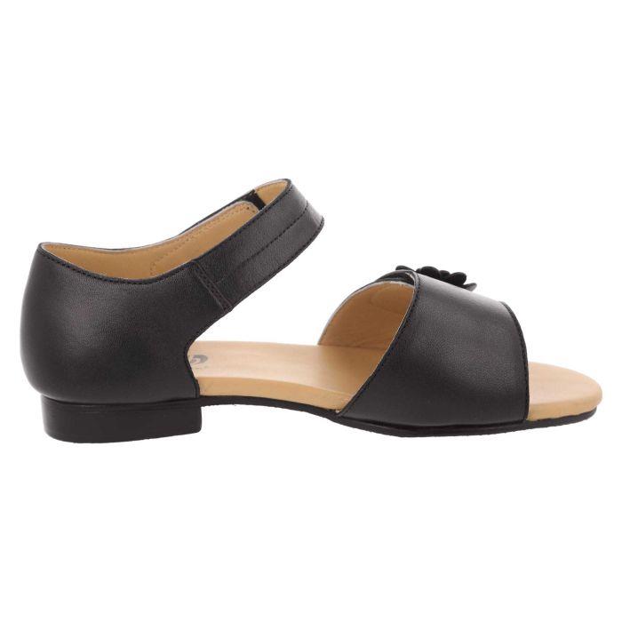 Women's Wide Fit DB Peony Sandals in Black Leather - Image 4
