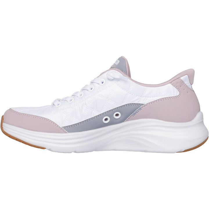 Women's Wide Fit Skechers 150404 Slip-ins Contour Foam Cozy Fit Trainers in White/Lavender - Image 1