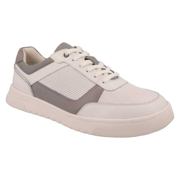 Men's Wide Fit DB Arlo Shoes in Navy / Light Tan Leather - Image 1