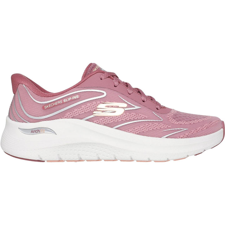 Women's Wide Fit Skechers 150328 Slip-ins Arch Fit 2.0 Sleek Stride Trainers in Dark Mauve - Image 1