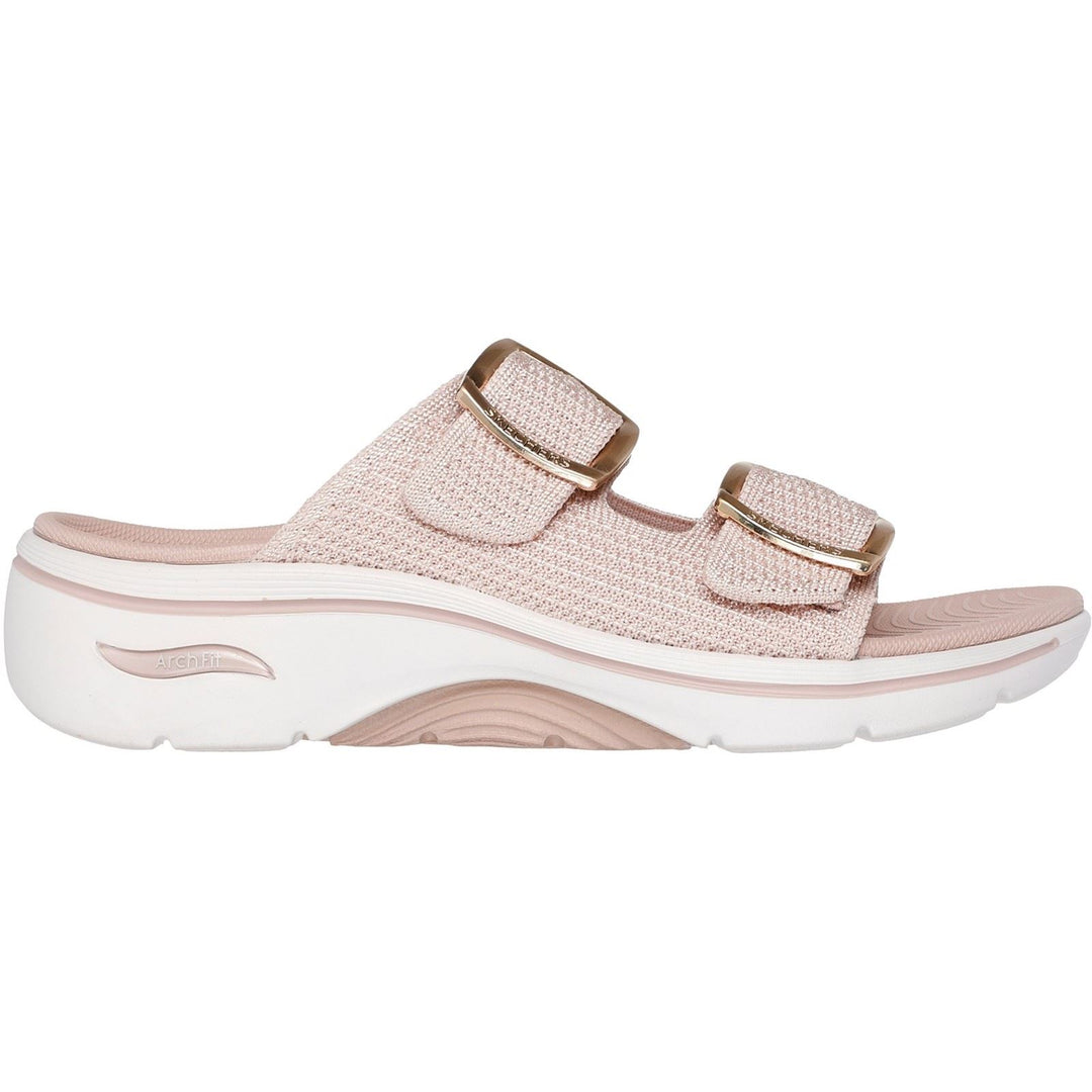 Women's Wide Fit Skechers Go Walk Arch Fit 2.0 Destined Sandals in Black - Image 7