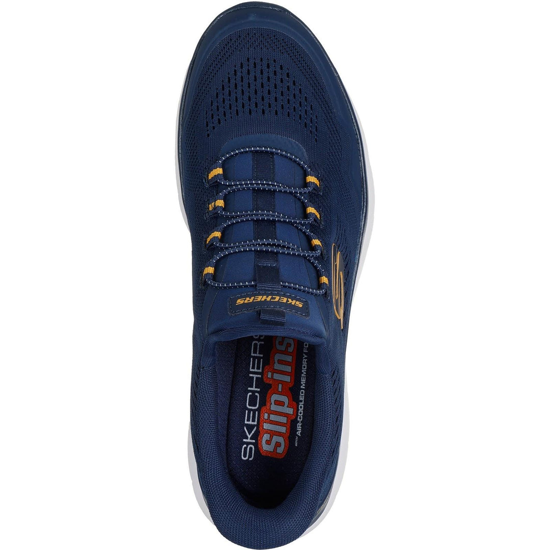 Men's Wide Fit Skechers 233045 Slip-ins Summits Top Rate Trainers in Navy/Yellow - Image 11
