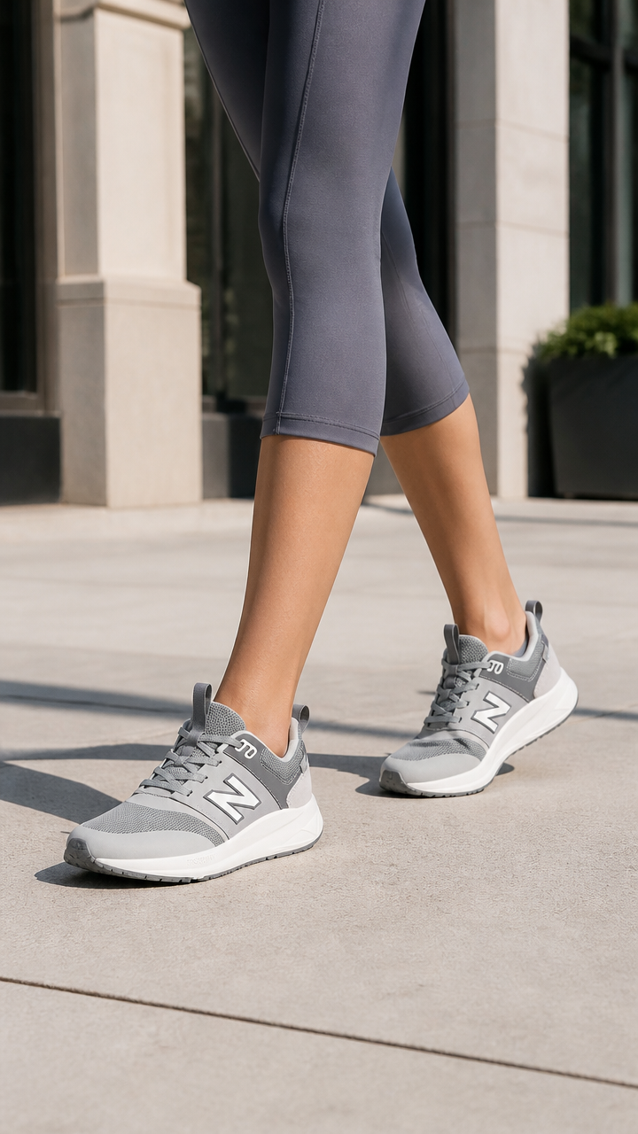 Women's Wide Fit New Balance U9009HG Walking/Running Trainers in Raincloud - Image 1