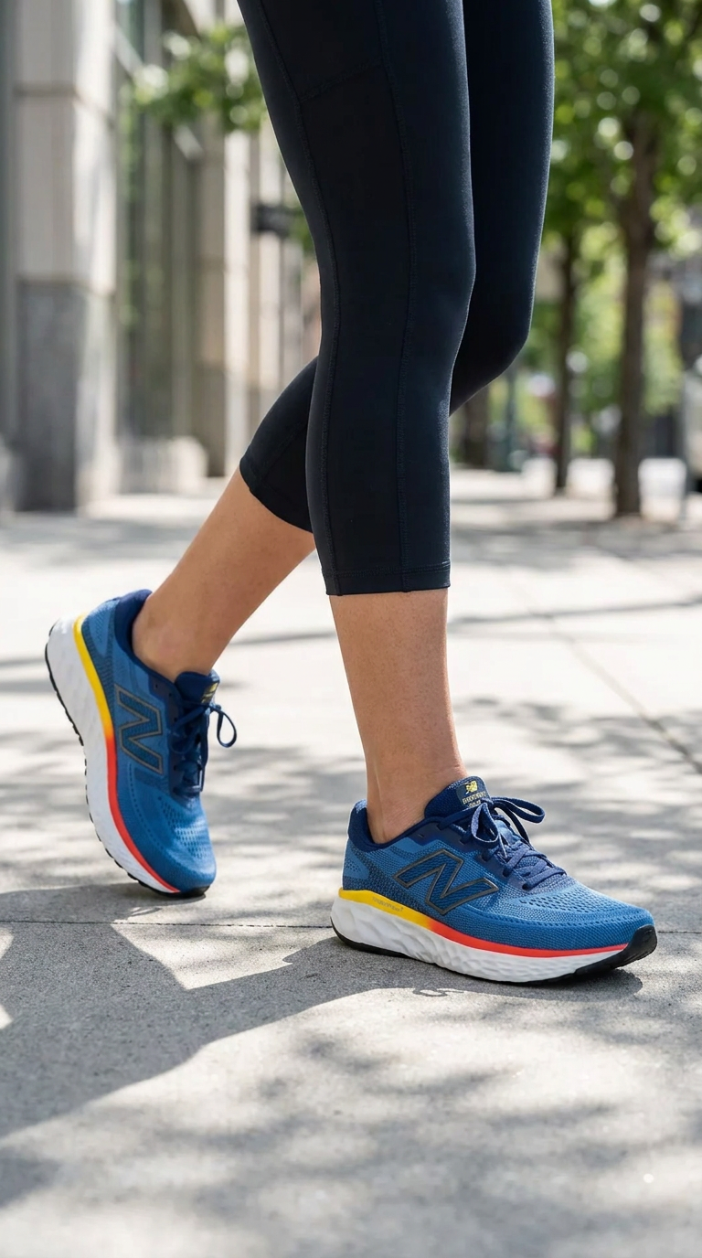 Women's Wide Fit New Balance MEVOZLH4 Walking/Running Trainers - Fresh Foam in Sea Stone - Image 4