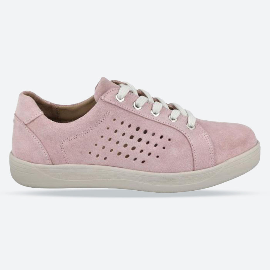 Women's Wide Fit DB Aleen Shoes in Sky Blue Suede - Image 4