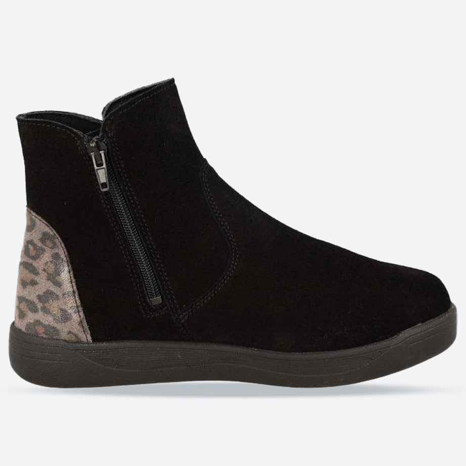 Women's Wide Fit DB Delphine Boots in Black Leather - Image 18