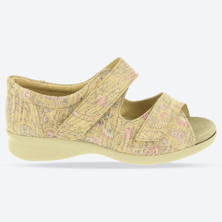 Sandalias DB Eider de ajuste ancho para mujer in Nubuck estampado azul marino - Image 1