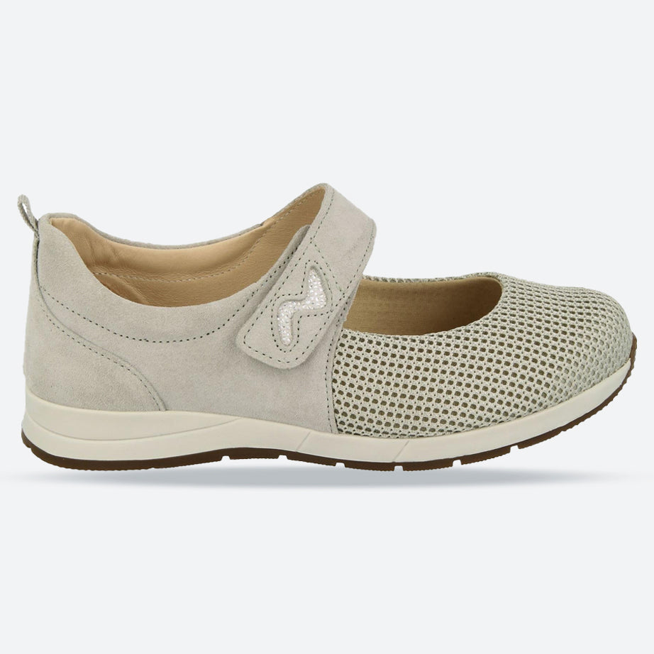 Zapatos de lona DB Hawaii de ajuste ancho para mujer in Ante Azul Cielo / Malla - Image 21