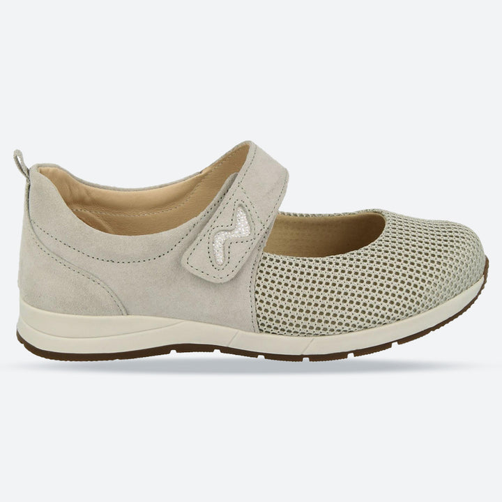 Zapatos de lona DB Hawaii de ajuste ancho para mujer in Ante Azul Cielo / Malla - Image 1