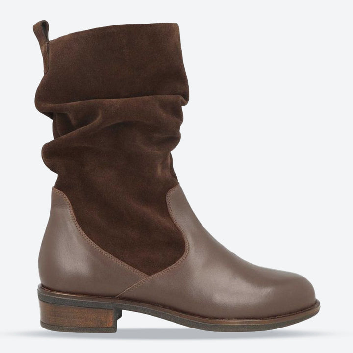 Women's Wide Fit DB Hornbeam Boots in Black Leather / Suede - Image 1