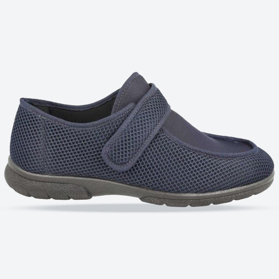 Men's Wide Fit DB Jamie Shoes in Black Stretch Textile - Image 7