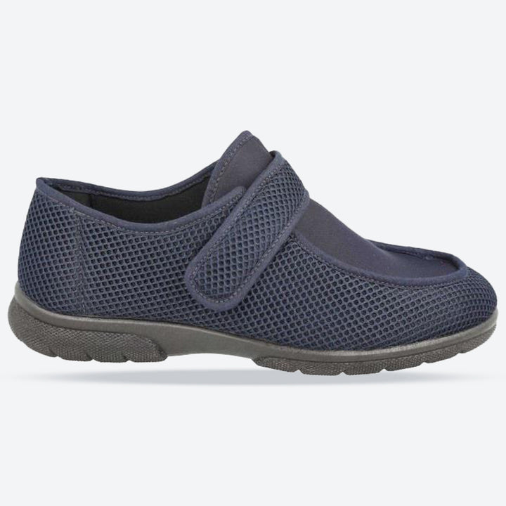 Men's Wide Fit DB Jamie Shoes in Black Stretch Textile - Image 1