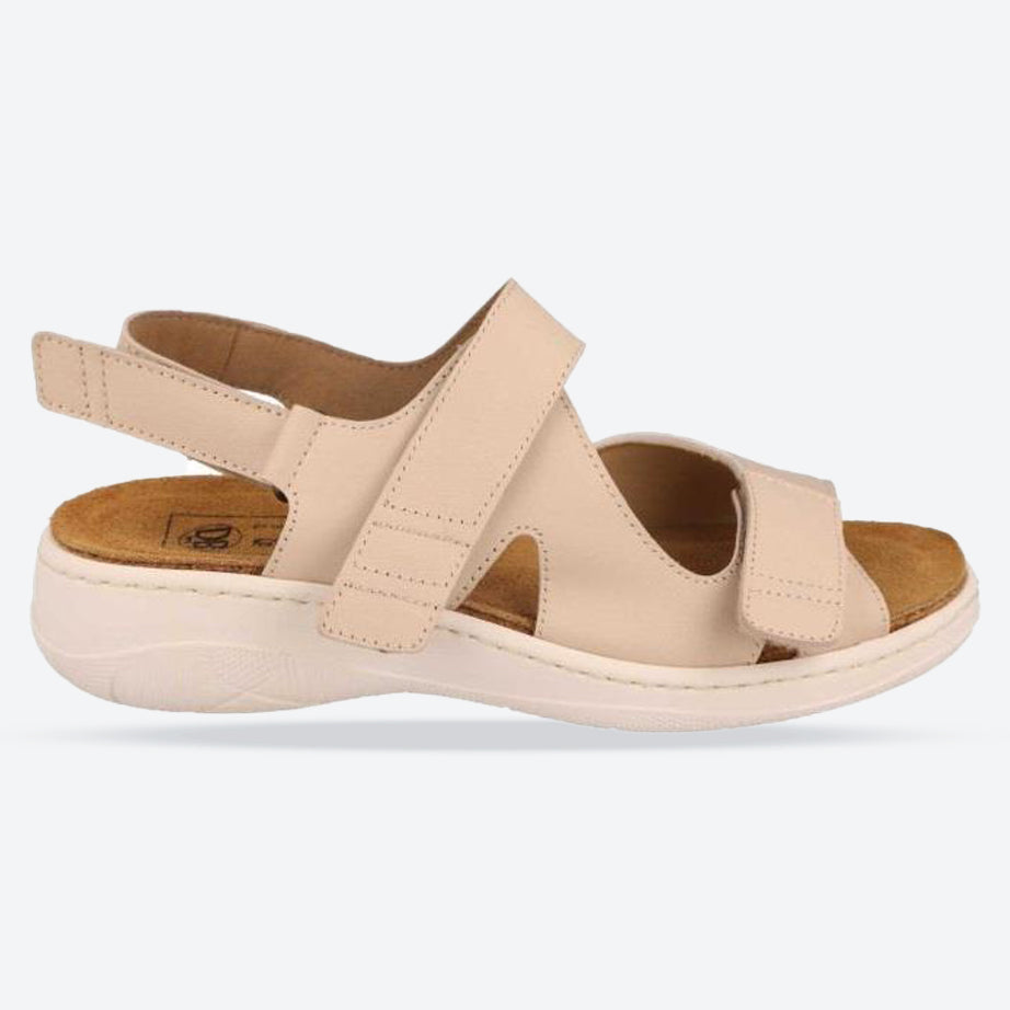 Women's Wide Fit DB Mallow Sandals in Navy Leather - Image 6