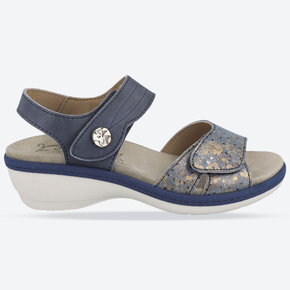 Sandalias Db Rosefinch de ajuste ancho para mujer in Cuero Azul - Image 6