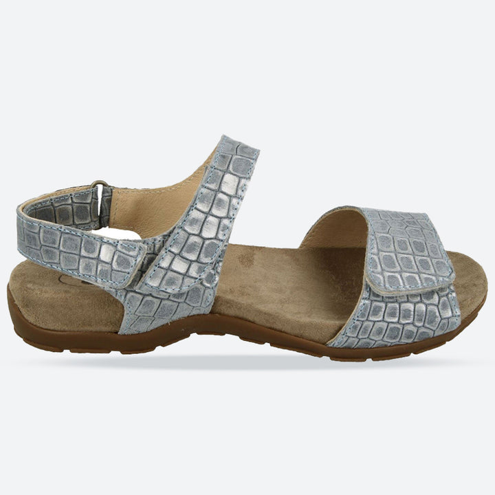 Sandalias DB Sussex de ajuste ancho para mujer in Reptil de patente negra - Image 1