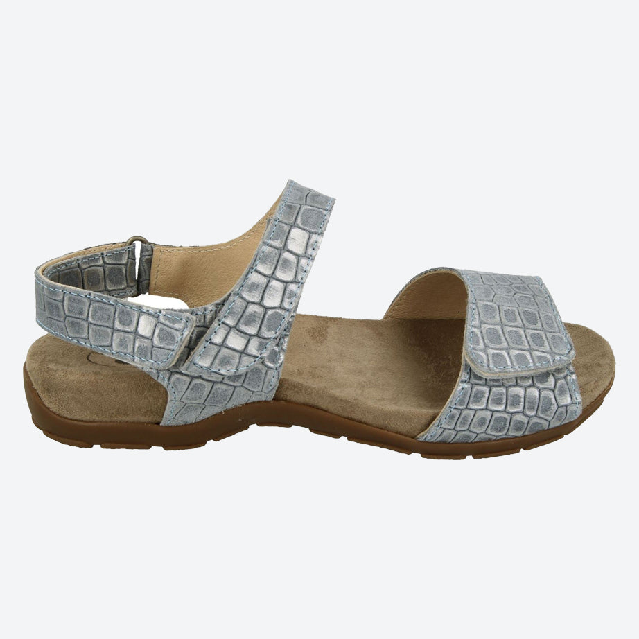Sandalias DB Sussex de ajuste ancho para mujer in Reptil de patente negra - Image 5