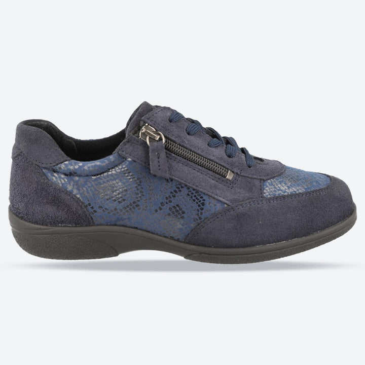 Zapatillas DB Waxwing de corte ancho para mujer in Gamuza negra/elástica - Image 1