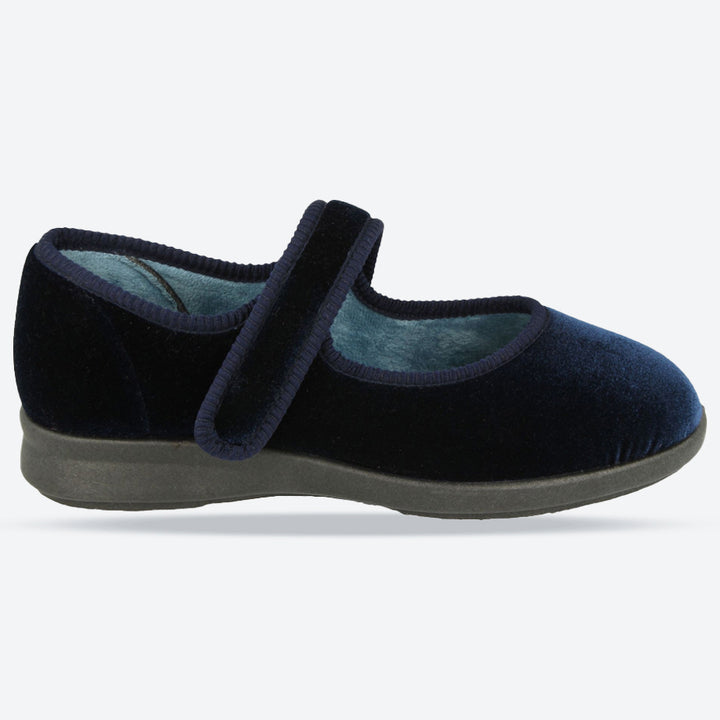 Pantuflas DB Whitby de ajuste ancho para mujer in Negro - Image 1
