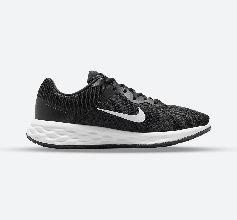 Hombre Wide Fit Nike DD8475-003 Revolution 6 Zapatillas de running in Blanco negro - Image 2